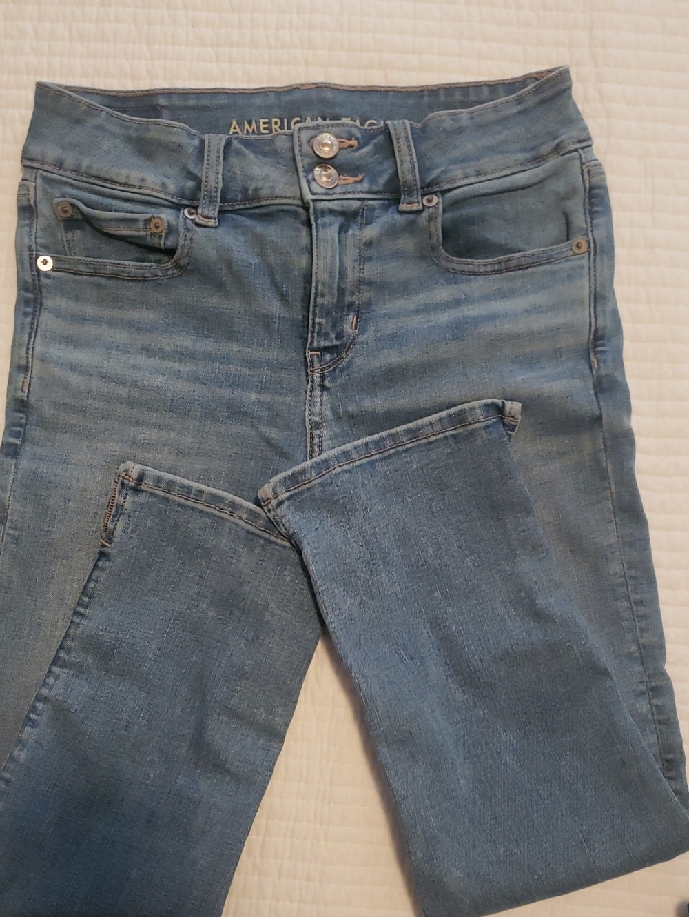 American Eagle Outfitters Women's Medium Blue Skinny Capri Cropped Jeans
